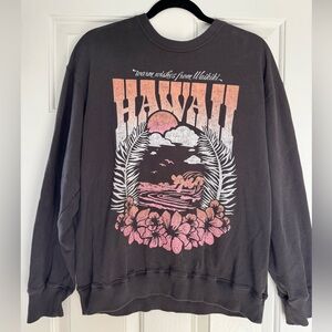 Hollister Hawaii Graphic Crewneck Sweater - Black and Pink